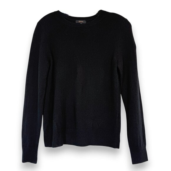 Quince Mongolian Cashmere Crewneck Sweater Black TaylorMade Golf Logo Small - Picture 3 of 10